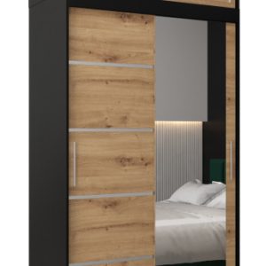 Szafa przesuwna Verona 2 120 czarny + artisan z nadstawką 97423 Szafa przesuwna Verona 2 120 czarny + artisan z nadstawką 97423