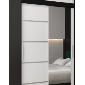 Szafa przesuwna Verona 2 120 czarny + biały z nadstawką 97053 Szafa przesuwna Verona 2 120 czarny + biały z nadstawką 97053