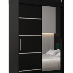 Szafa przesuwna Verona 2 120 czarny + czarny z nadstawką 97016 Szafa przesuwna Verona 2 120 czarny + czarny z nadstawką 97016