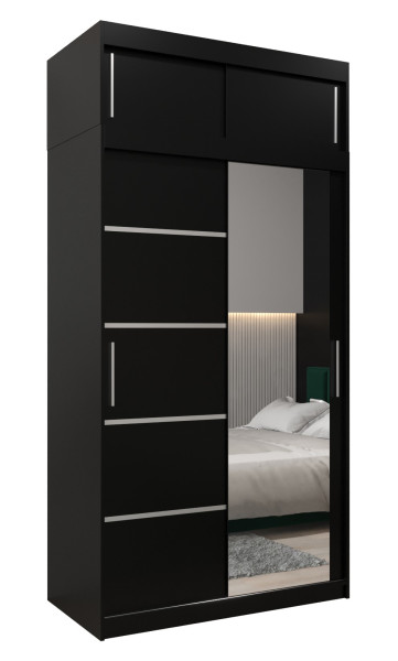Szafa przesuwna Verona 2 120 czarny + czarny z nadstawką 97016