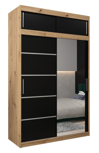 Szafa przesuwna Verona 2 150 artisan + czarny z nadstawką 97354