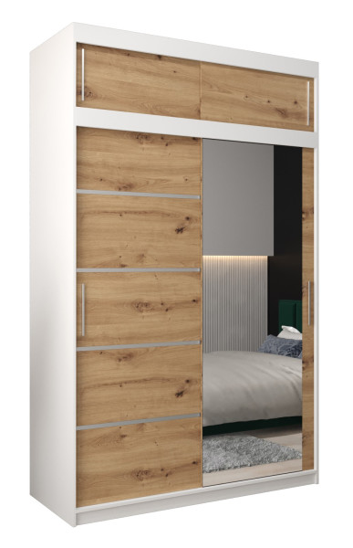 Szafa przesuwna Verona 2 150 biały + artisan z nadstawką 97335