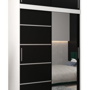 Szafa przesuwna Verona 2 150 biały + czarny z nadstawką 97149 Szafa przesuwna Verona 2 150 biały + czarny z nadstawką 97149