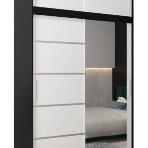 Szafa przesuwna Verona 2 150 czarny + biały z nadstawką 97019 Szafa przesuwna Verona 2 150 czarny + biały z nadstawką 97019