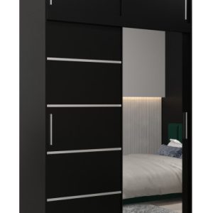 Szafa przesuwna Verona 2 150 czarny + czarny z nadstawką 97191 Szafa przesuwna Verona 2 150 czarny + czarny z nadstawką 97191