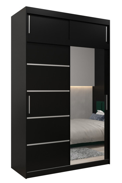 Szafa przesuwna Verona 2 150 czarny + czarny z nadstawką 97191
