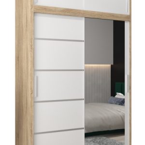 Szafa przesuwna Verona 2 150 sonoma + biały z nadstawką 97371 Szafa przesuwna Verona 2 150 sonoma + biały z nadstawką 97371