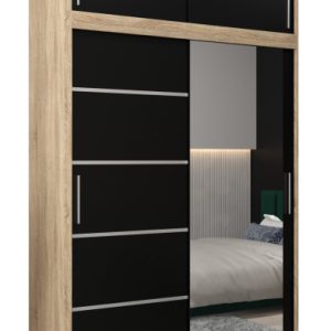 Szafa przesuwna Verona 2 150 sonoma + czarny z nadstawką 97561 Szafa przesuwna Verona 2 150 sonoma + czarny z nadstawką 97561