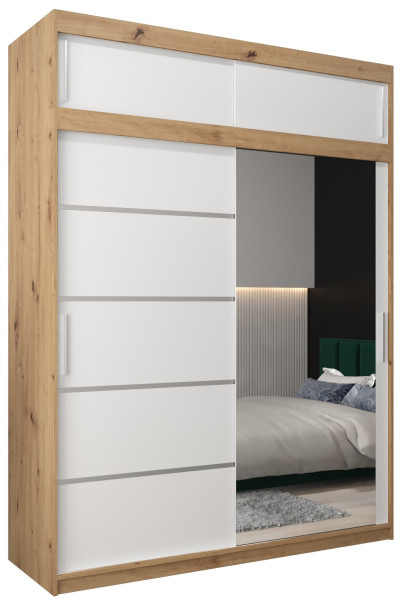 Szafa przesuwna Verona 2 180 artisan + biały z nadstawką 97256