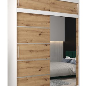 Szafa przesuwna Verona 2 180 biały + artisan z nadstawką 97464 Szafa przesuwna Verona 2 180 biały + artisan z nadstawką 97464