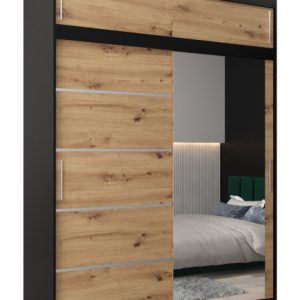 Szafa przesuwna Verona 2 180 czarny + artisan z nadstawką 97206 Szafa przesuwna Verona 2 180 czarny + artisan z nadstawką 97206