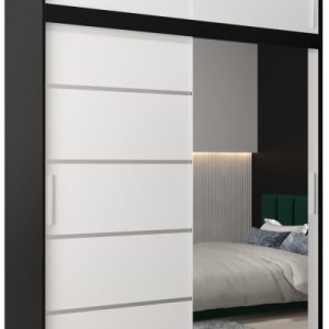 Szafa przesuwna Verona 2 180 czarny + biały z nadstawką 97012 Szafa przesuwna Verona 2 180 czarny + biały z nadstawką 97012