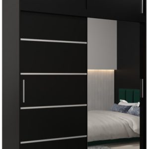 Szafa przesuwna Verona 2 180 czarny + czarny z nadstawką 97252 Szafa przesuwna Verona 2 180 czarny + czarny z nadstawką 97252