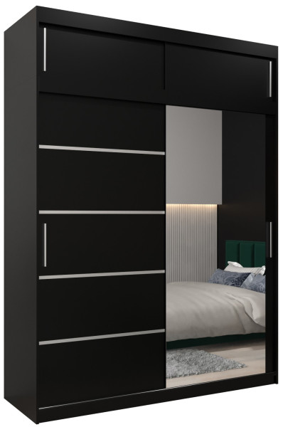 Szafa przesuwna Verona 2 180 czarny + czarny z nadstawką 97252