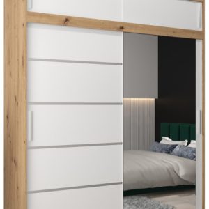 Szafa przesuwna Verona 2 200 artisan + biały z nadstawką 96961 Szafa przesuwna Verona 2 200 artisan + biały z nadstawką 96961