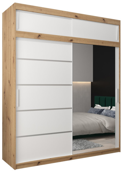Szafa przesuwna Verona 2 200 artisan + biały z nadstawką 96961