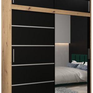Szafa przesuwna Verona 2 200 artisan + czarny z nadstawką 97027 Szafa przesuwna Verona 2 200 artisan + czarny z nadstawką 97027