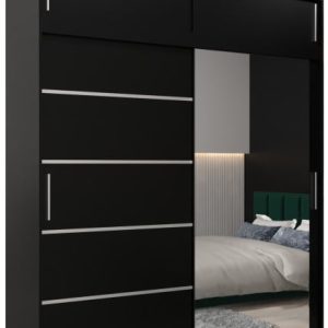 Szafa przesuwna Verona 2 200 czarny + czarny z nadstawką 97309 Szafa przesuwna Verona 2 200 czarny + czarny z nadstawką 97309