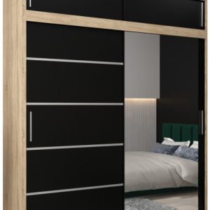 Szafa przesuwna Verona 2 200 sonoma + czarny z nadstawką 97478 Szafa przesuwna Verona 2 200 sonoma + czarny z nadstawką 97478