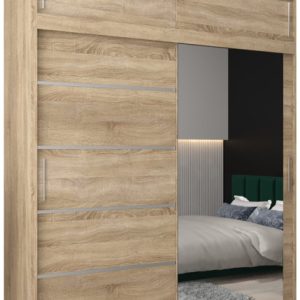 Szafa przesuwna Verona 2 200 sonoma + sonoma z nadstawką 97470 Szafa przesuwna Verona 2 200 sonoma + sonoma z nadstawką 97470