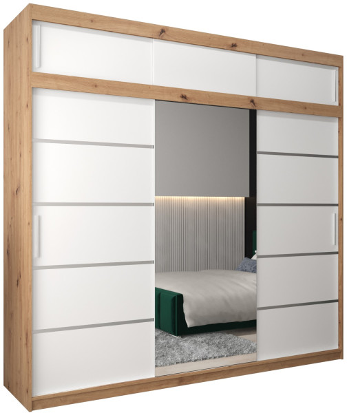 Szafa przesuwna Verona 2 250 artisan + biały z nadstawką 97542