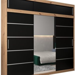 Szafa przesuwna Verona 2 250 artisan + czarny z nadstawką 97386 Szafa przesuwna Verona 2 250 artisan + czarny z nadstawką 97386