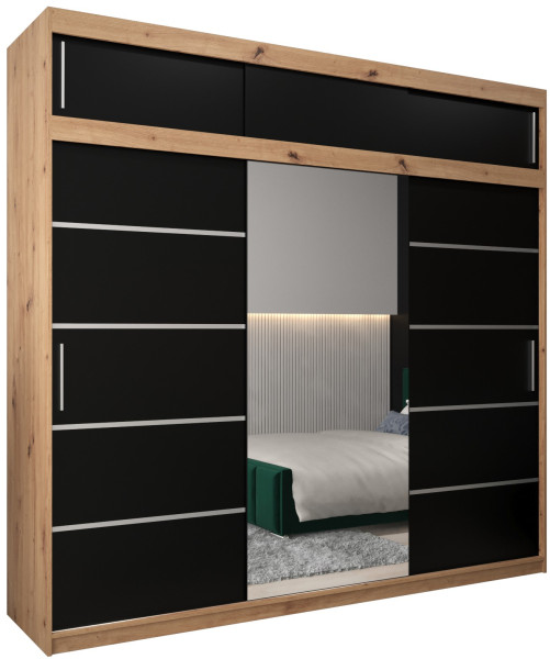 Szafa przesuwna Verona 2 250 artisan + czarny z nadstawką 97386