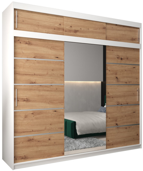 Szafa przesuwna Verona 2 250 biały + artisan z nadstawką 97171