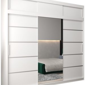 Szafa przesuwna Verona 2 250 biały + biały z nadstawką 97254 Szafa przesuwna Verona 2 250 biały + biały z nadstawką 97254