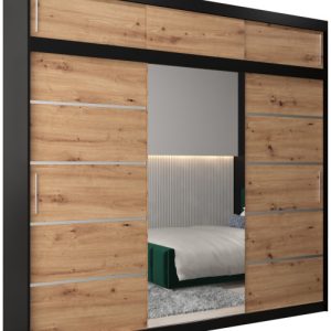 Szafa przesuwna Verona 2 250 czarny + artisan z nadstawką 97349 Szafa przesuwna Verona 2 250 czarny + artisan z nadstawką 97349