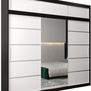 Szafa przesuwna Verona 2 250 czarny + biały z nadstawką 97240 Szafa przesuwna Verona 2 250 czarny + biały z nadstawką 97240