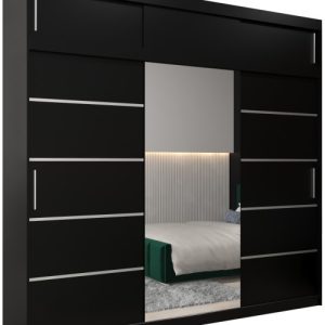 Szafa przesuwna Verona 2 250 czarny + czarny z nadstawką 97023 Szafa przesuwna Verona 2 250 czarny + czarny z nadstawką 97023