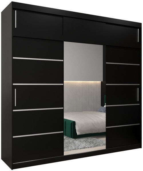 Szafa przesuwna Verona 2 250 czarny + czarny z nadstawką 97023