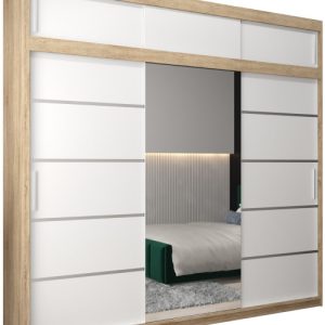 Szafa przesuwna Verona 2 250 sonoma + biały z nadstawką 97391 Szafa przesuwna Verona 2 250 sonoma + biały z nadstawką 97391