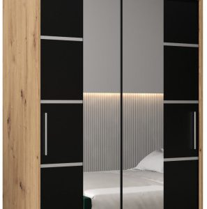 Szafa przesuwna Verona 4 120 artisan + czarny z nadstawką 96995