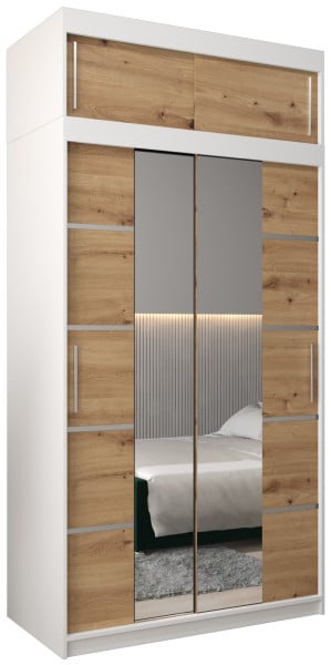 Szafa przesuwna Verona 4 120 biały + artisan z nadstawką 97533