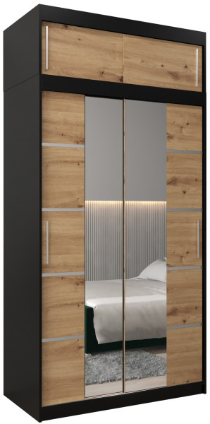 Szafa przesuwna Verona 4 120 czarny + artisan z nadstawką 97366