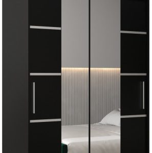 Szafa przesuwna Verona 4 120 czarny + czarny z nadstawką 97002