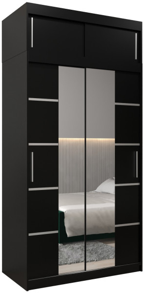 Szafa przesuwna Verona 4 120 czarny + czarny z nadstawką 97002