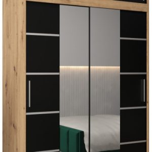Szafa przesuwna Verona 4 150 artisan + czarny z nadstawką 96991 Szafa przesuwna Verona 4 150 artisan + czarny z nadstawką 96991