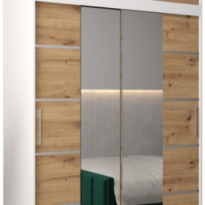 Szafa przesuwna Verona 4 150 biały + artisan z nadstawką 97220 Szafa przesuwna Verona 4 150 biały + artisan z nadstawką 97220