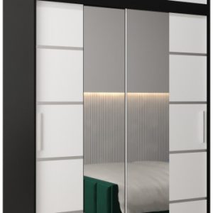 Szafa przesuwna Verona 4 150 czarny + biały z nadstawką 97476 Szafa przesuwna Verona 4 150 czarny + biały z nadstawką 97476