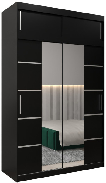 Szafa przesuwna Verona 4 150 czarny + czarny z nadstawką 97138