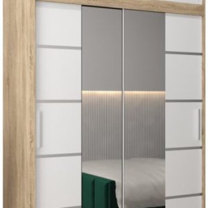 Szafa przesuwna Verona 4 150 sonoma + biały z nadstawką 97282 Szafa przesuwna Verona 4 150 sonoma + biały z nadstawką 97282