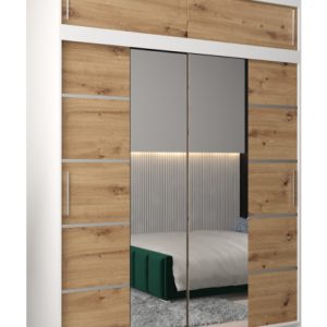 Szafa przesuwna Verona 4 180 biały + artisan z nadstawką 97017 Szafa przesuwna Verona 4 180 biały + artisan z nadstawką 97017