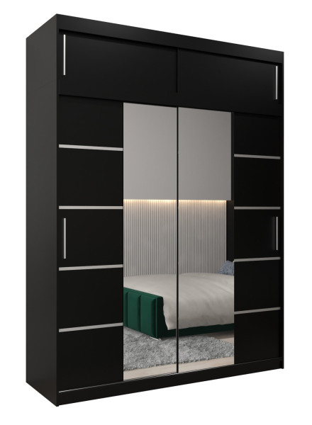 Szafa przesuwna Verona 4 180 czarny + czarny z nadstawką 97272