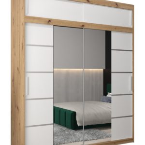 Szafa przesuwna Verona 4 200 artisan + biały z nadstawką 97548 Szafa przesuwna Verona 4 200 artisan + biały z nadstawką 97548