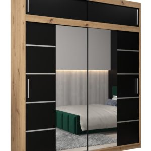 Szafa przesuwna Verona 4 200 artisan + czarny z nadstawką 97218 Szafa przesuwna Verona 4 200 artisan + czarny z nadstawką 97218