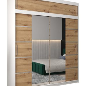 Szafa przesuwna Verona 4 200 biały + artisan z nadstawką 97296 Szafa przesuwna Verona 4 200 biały + artisan z nadstawką 97296