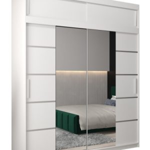 Szafa przesuwna Verona 4 200 biały + biały z nadstawką 97094 Szafa przesuwna Verona 4 200 biały + biały z nadstawką 97094
